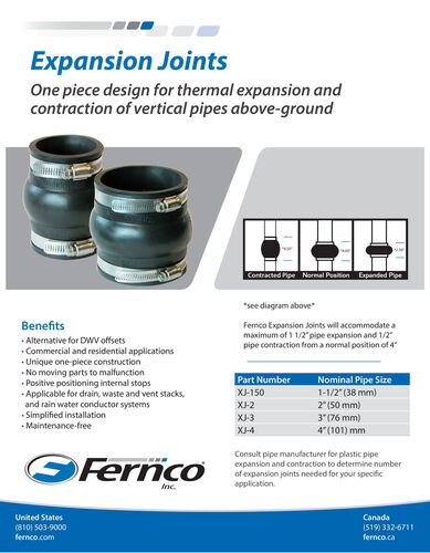 Expansion Joints | Fernco - Canada